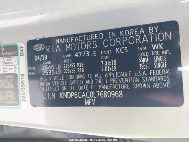 Photo 8 VIN: KNDP6CAC0L7680968 - KIA SPORTAGE 