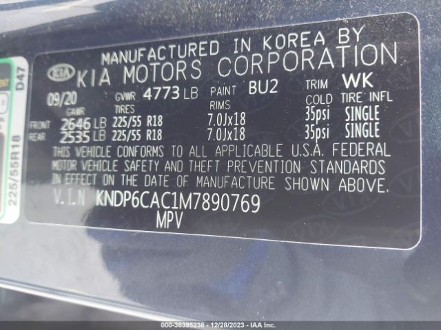 Photo 8 VIN: KNDP6CAC1M7890769 - KIA SPORTAGE 