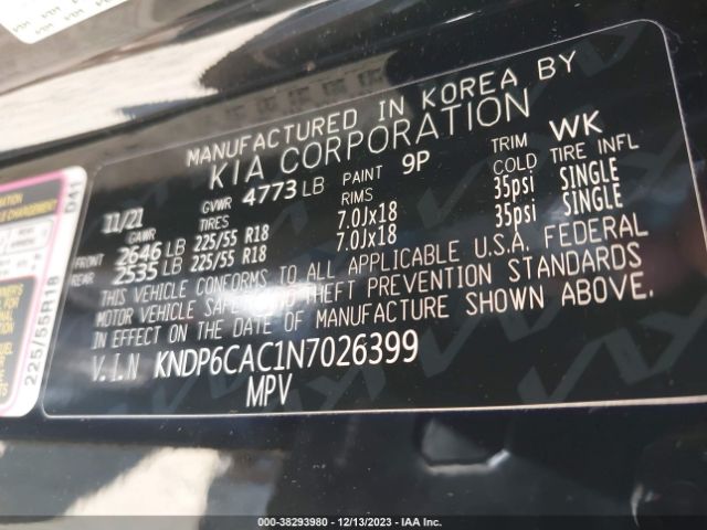 Photo 8 VIN: KNDP6CAC1N7026399 - KIA SPORTAGE 