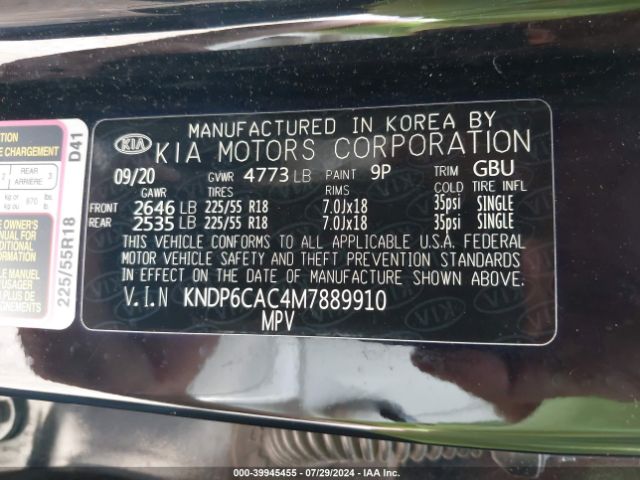 Photo 8 VIN: KNDP6CAC4M7889910 - KIA SPORTAGE 