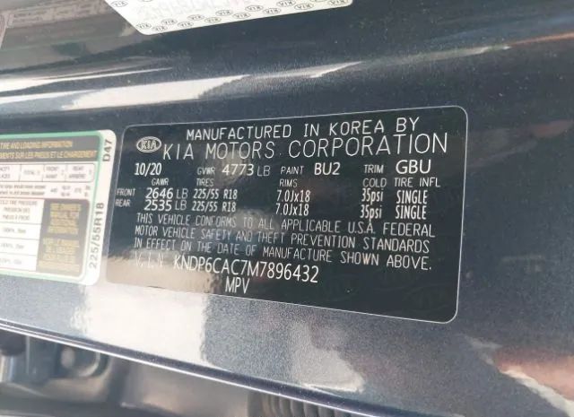 Photo 8 VIN: KNDP6CAC7M7896432 - KIA SPORTAGE 