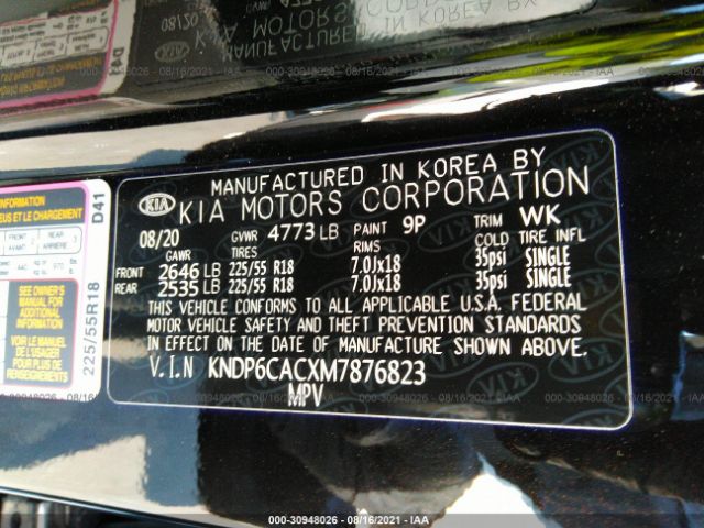 Photo 8 VIN: KNDP6CACXM7876823 - KIA SPORTAGE 