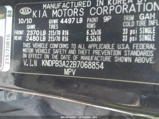 Photo 8 VIN: KNDPB3A22B7068854 - KIA SPORTAGE 