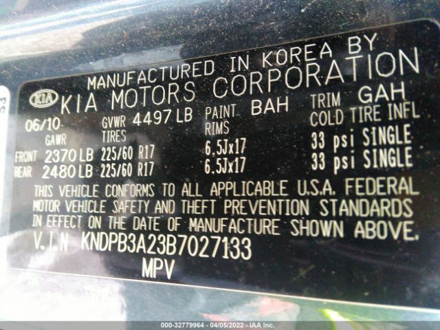 Photo 8 VIN: KNDPB3A23B7027133 - KIA SPORTAGE 