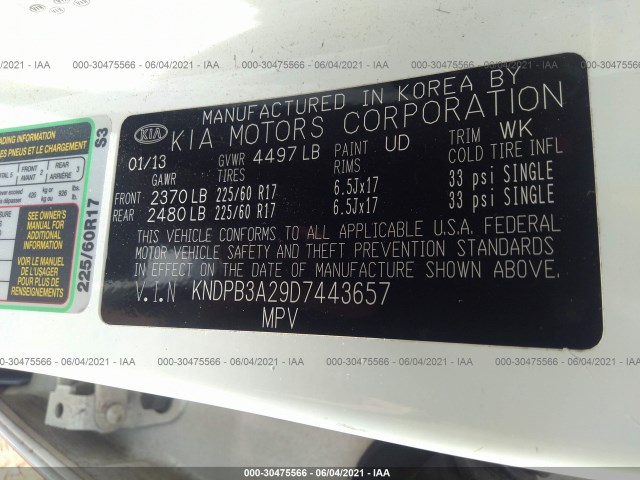 Photo 8 VIN: KNDPB3A29D7443657 - KIA SPORTAGE 