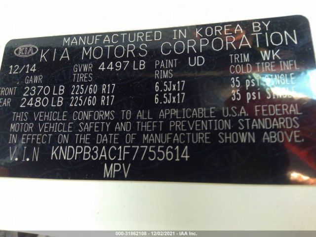 Photo 8 VIN: KNDPB3AC1F7755614 - KIA SPORTAGE 