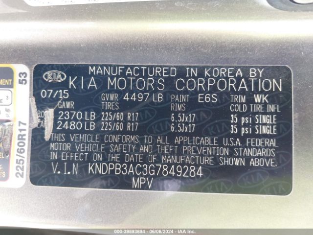 Photo 8 VIN: KNDPB3AC3G7849284 - KIA SPORTAGE 