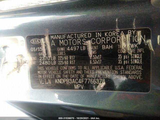 Photo 8 VIN: KNDPB3AC4F7766378 - KIA SPORTAGE 