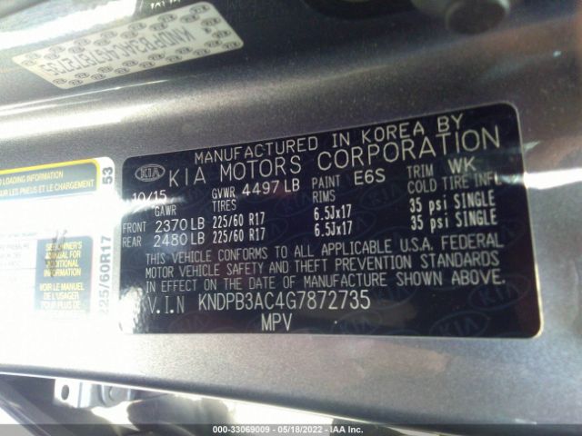 Photo 8 VIN: KNDPB3AC4G7872735 - KIA SPORTAGE 