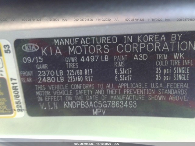 Photo 8 VIN: KNDPB3AC5G7863493 - KIA SPORTAGE 