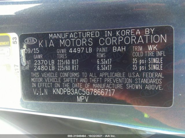 Photo 8 VIN: KNDPB3AC5G7866717 - KIA SPORTAGE 