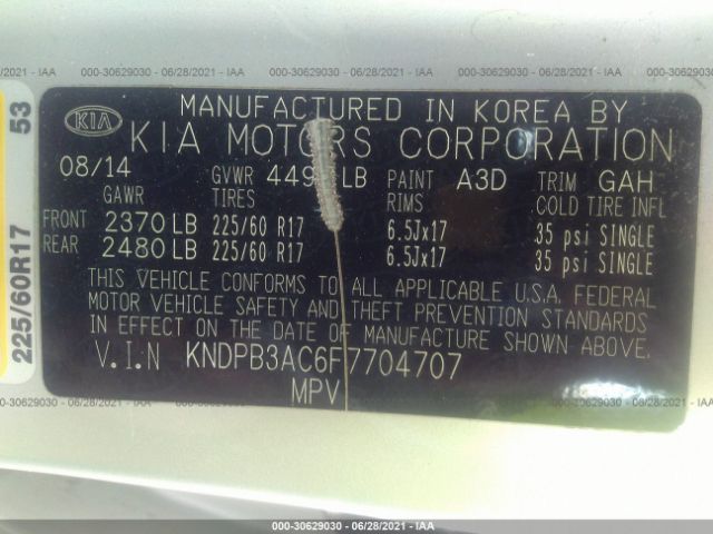 Photo 8 VIN: KNDPB3AC6F7704707 - KIA SPORTAGE 