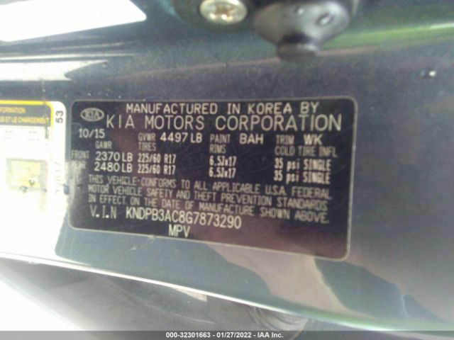 Photo 8 VIN: KNDPB3AC8G7873290 - KIA SPORTAGE 