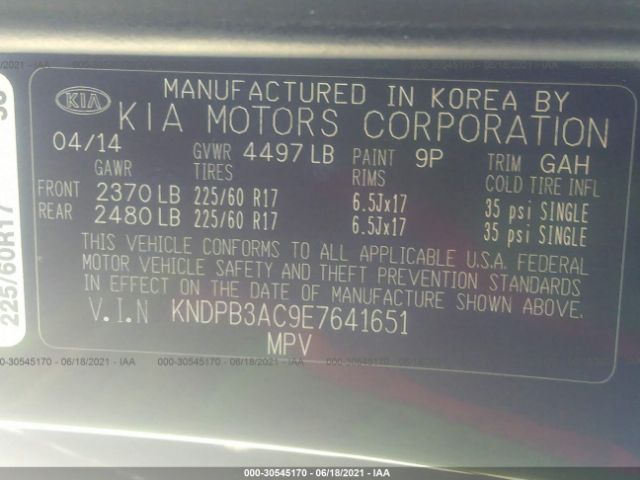 Photo 8 VIN: KNDPB3AC9E7641651 - KIA SPORTAGE 