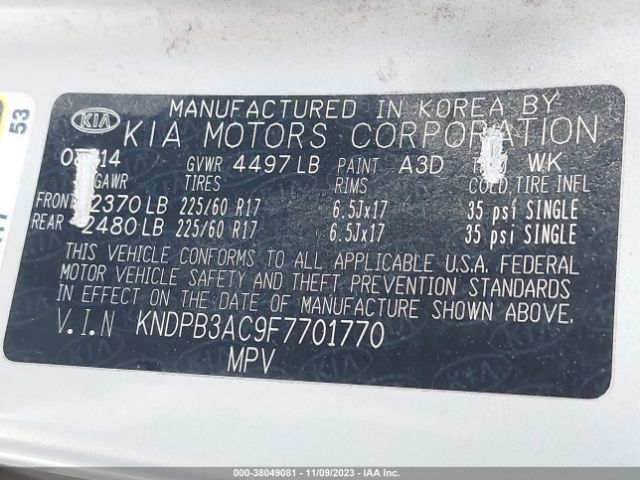 Photo 8 VIN: KNDPB3AC9F7701770 - KIA SPORTAGE 