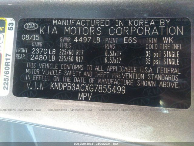 Photo 8 VIN: KNDPB3ACXG7855499 - KIA SPORTAGE 