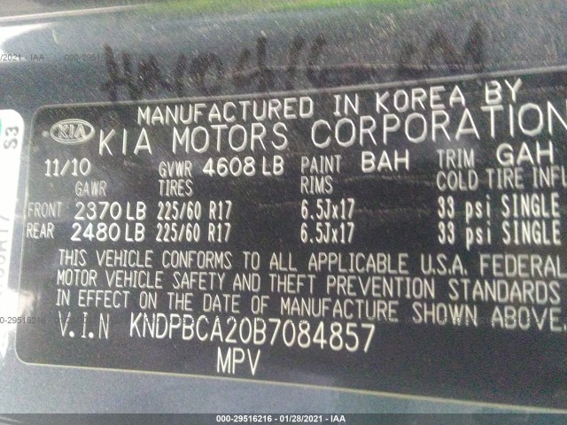 Photo 8 VIN: KNDPBCA20B7084857 - KIA SPORTAGE 