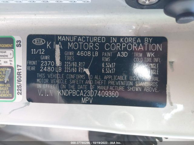 Photo 8 VIN: KNDPBCA23D7409360 - KIA SPORTAGE 