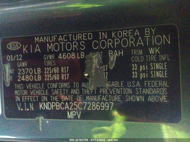 Photo 8 VIN: KNDPBCA25C7286997 - KIA SPORTAGE 