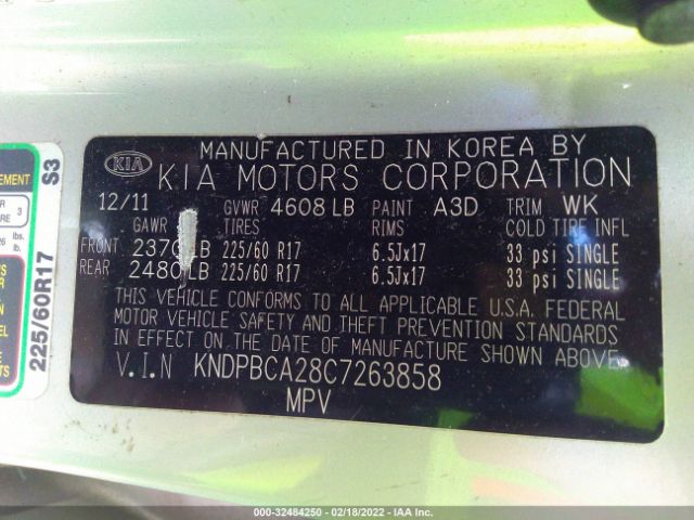 Photo 8 VIN: KNDPBCA28C7263858 - KIA SPORTAGE 