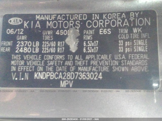 Photo 8 VIN: KNDPBCA28D7363024 - KIA SPORTAGE 