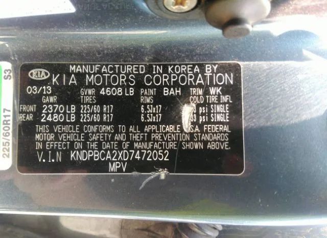 Photo 8 VIN: KNDPBCA2XD7472052 - KIA SPORTAGE 