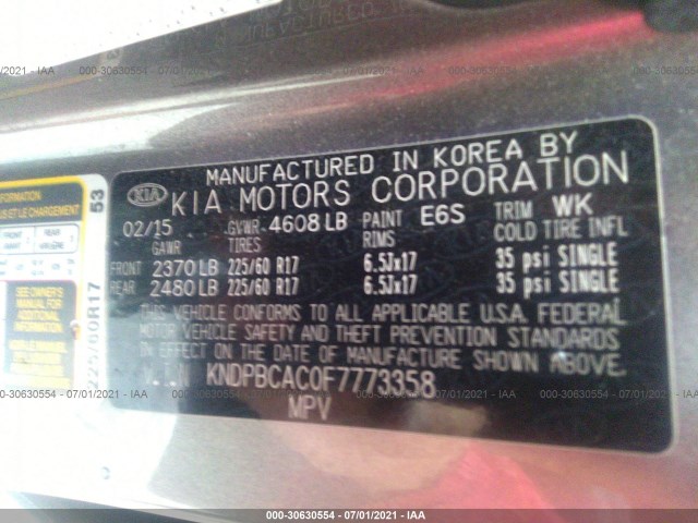 Photo 8 VIN: KNDPBCAC0F7773358 - KIA SPORTAGE 