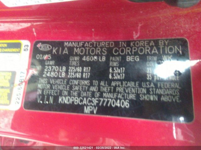 Photo 8 VIN: KNDPBCAC3F7770406 - KIA SPORTAGE 