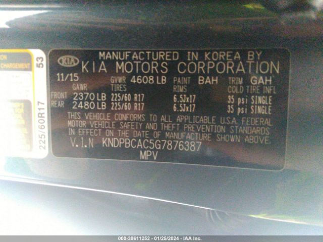 Photo 8 VIN: KNDPBCAC5G7876387 - KIA SPORTAGE 