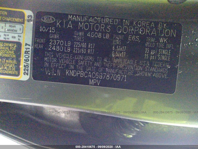 Photo 8 VIN: KNDPBCAC6G7870971 - KIA SPORTAGE 