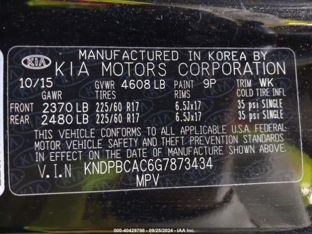 Photo 8 VIN: KNDPBCAC6G7873434 - KIA SPORTAGE 