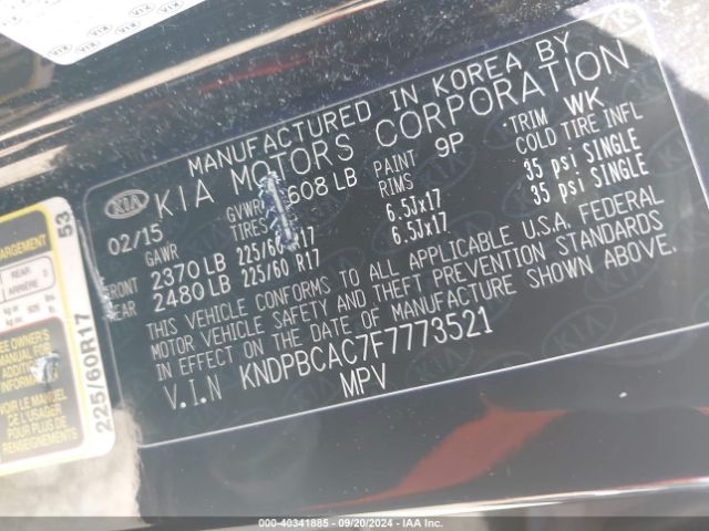 Photo 8 VIN: KNDPBCAC7F7773521 - KIA SPORTAGE 