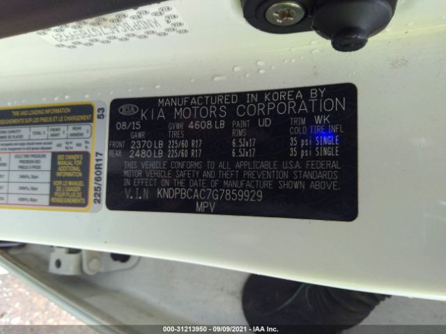 Photo 8 VIN: KNDPBCAC7G7859929 - KIA SPORTAGE 