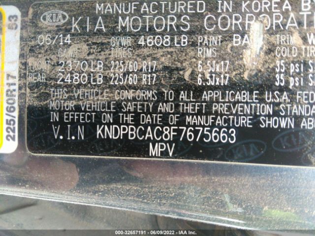 Photo 8 VIN: KNDPBCAC8F7675663 - KIA SPORTAGE 