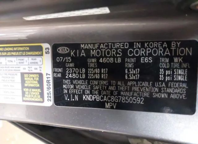 Photo 8 VIN: KNDPBCAC8G7850592 - KIA SPORTAGE 