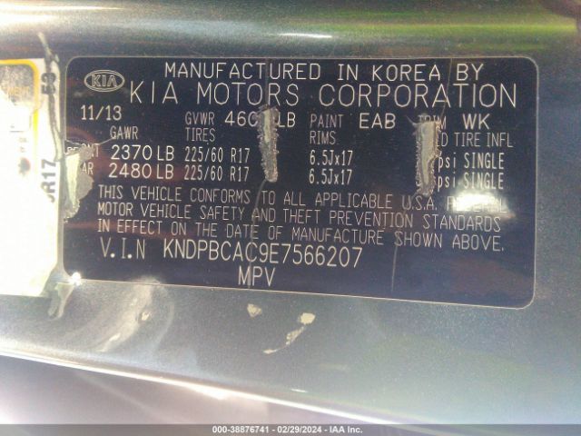 Photo 8 VIN: KNDPBCAC9E7566207 - KIA SPORTAGE 