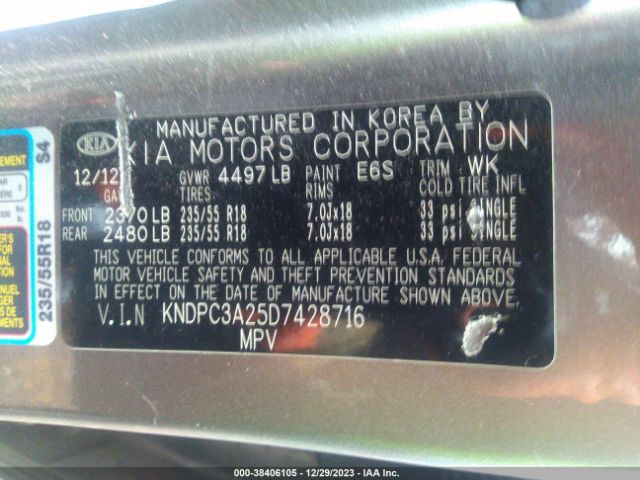 Photo 8 VIN: KNDPC3A25D7428716 - KIA SPORTAGE 