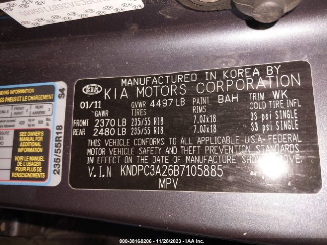 Photo 8 VIN: KNDPC3A26B7105885 - KIA SPORTAGE 