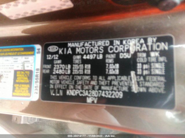 Photo 8 VIN: KNDPC3A28D7432209 - KIA SPORTAGE 