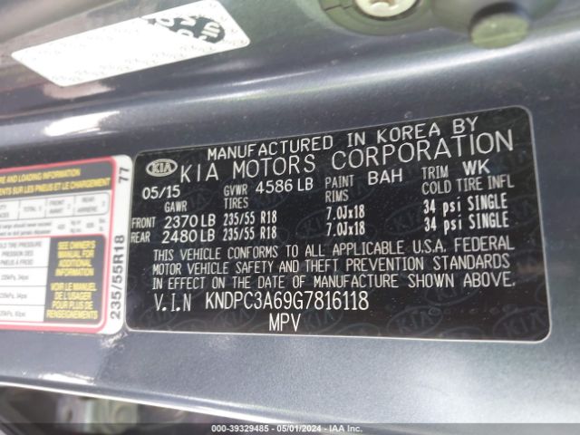 Photo 8 VIN: KNDPC3A69G7816118 - KIA SPORTAGE 