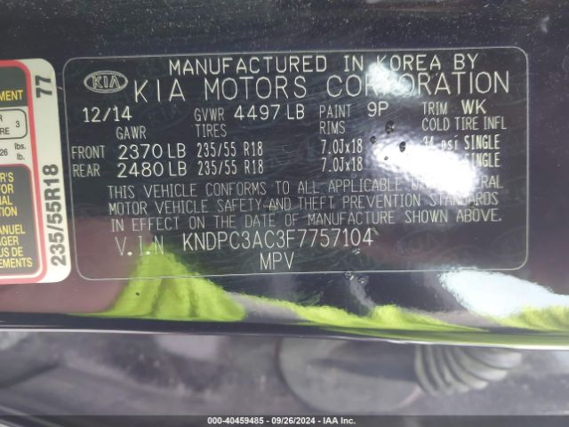 Photo 8 VIN: KNDPC3AC3F7757104 - KIA SPORTAGE 