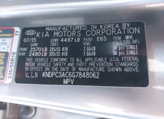 Photo 8 VIN: KNDPC3AC6G7848062 - KIA SPORTAGE 