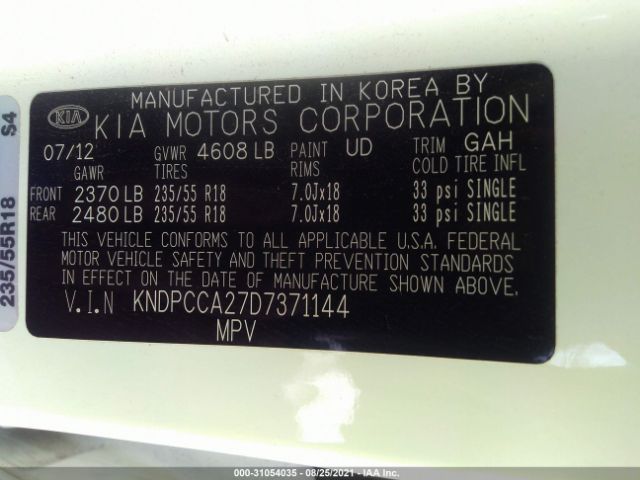 Photo 8 VIN: KNDPCCA27D7371144 - KIA SPORTAGE 