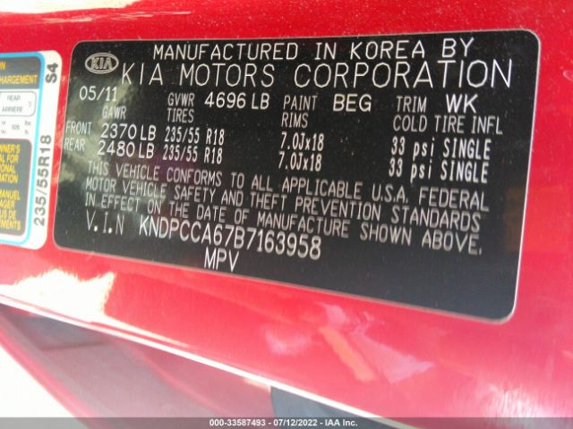 Photo 8 VIN: KNDPCCA67B7163958 - KIA SPORTAGE 