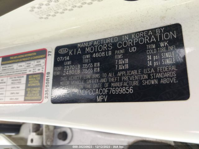 Photo 8 VIN: KNDPCCAC0F7699856 - KIA SPORTAGE 