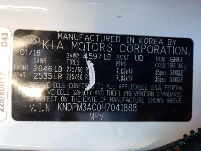 Photo 12 VIN: KNDPM3AC0H7041888 - KIA SPORTAGE 