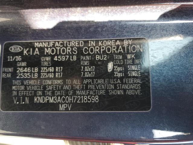 Photo 12 VIN: KNDPM3AC0H7218598 - KIA SPORTAGE 