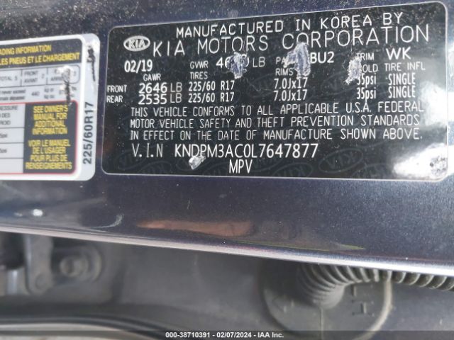 Photo 8 VIN: KNDPM3AC0L7647877 - KIA SPORTAGE 