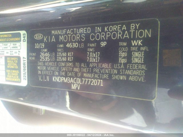 Photo 8 VIN: KNDPM3AC0L7772071 - KIA SPORTAGE 