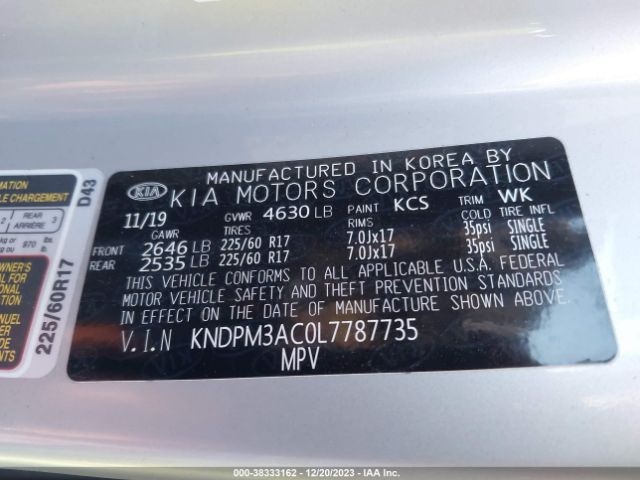 Photo 8 VIN: KNDPM3AC0L7787735 - KIA SPORTAGE 